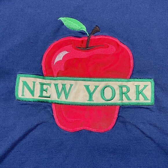Vintage Shirt Mens Extra Large Blue New York Big Apple 90s Retro - Picture 2 of 9